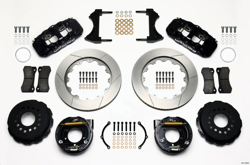 Wilwood AERO4 Rear P-Brake Kit 14.00in 2005-2014 Mustang Big Brake Kits Wilwood