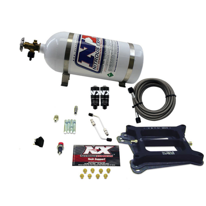 Nitrous Express 4150 Hitman 4-BBL Nitrous Kit (100-200HP) w/10lb Bottle Nitrous Systems Nitrous Express