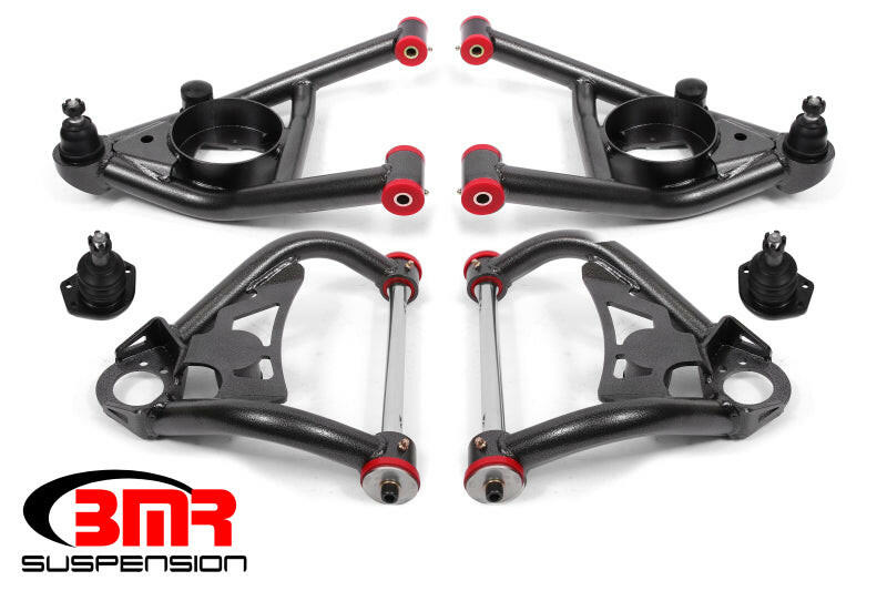 BMR 64-72 A-Body Upper And Lower A-Arm Kit - Black Hammertone Control Arms BMR Suspension