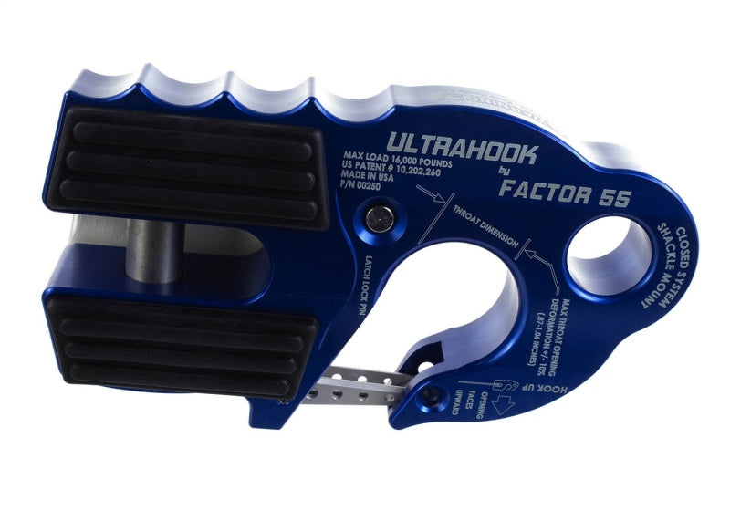Ford Racing Factor 55 UltraHook w/Rope Guard - Blue Tow Hooks Ford Racing
