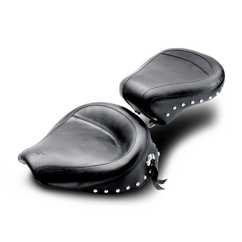 Mustang 58-84 Harley FX/FL Wide Touring Solo Seat w/Studs- Black Solo Motorcycle Seats Mustang Motorcycle