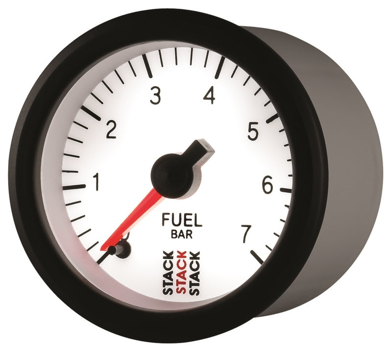 Autometer Stack 52mm 0-7 Bar M10 Male Pro Stepper Motor Fuel Pressure Gauge - White Gauges AutoMeter