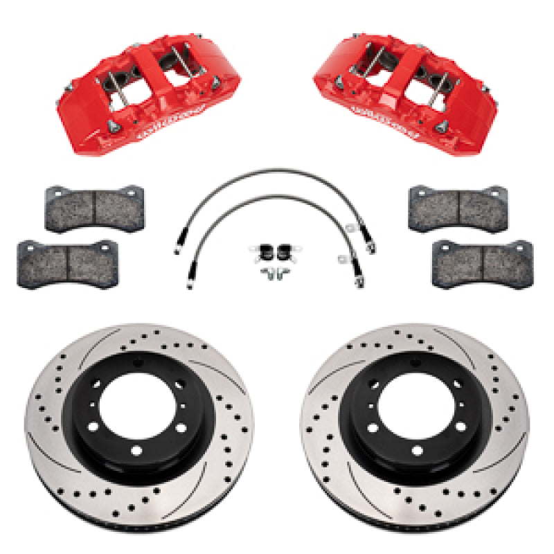 Wilwood 24-25 Toyota Tacoma Front Aero6-DM Big Brake Kit 13.38 In SRP Drilled Slotted Rotor/w Lines Big Brake Kits Wilwood