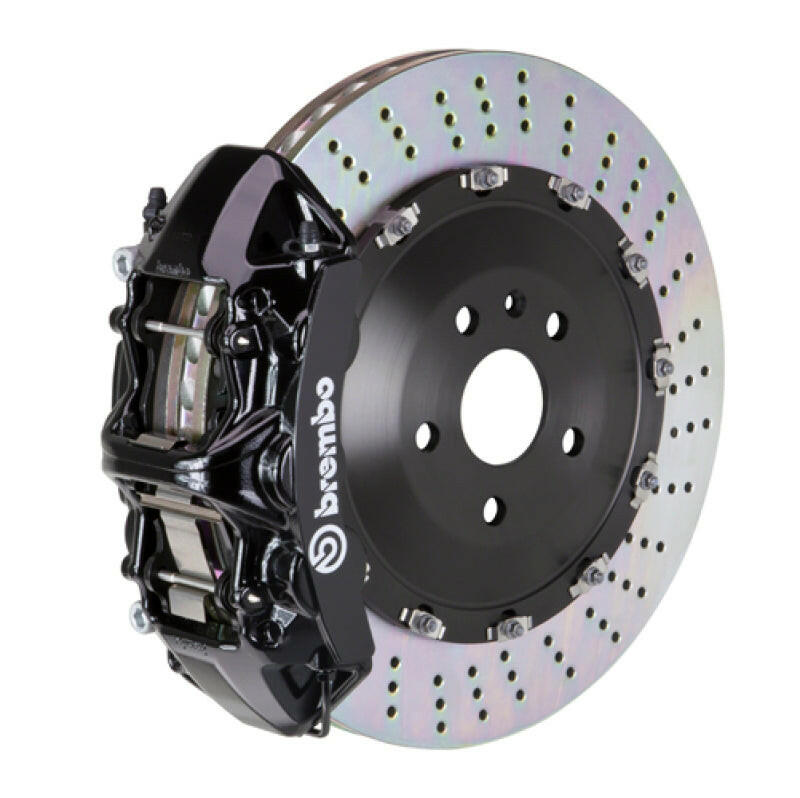 Brembo 03-09 Range Rover Front GT BBK 6 Piston Cast 405x34 2pc Rotor Drilled-Black Brake Kits - Performance Slot Brembo