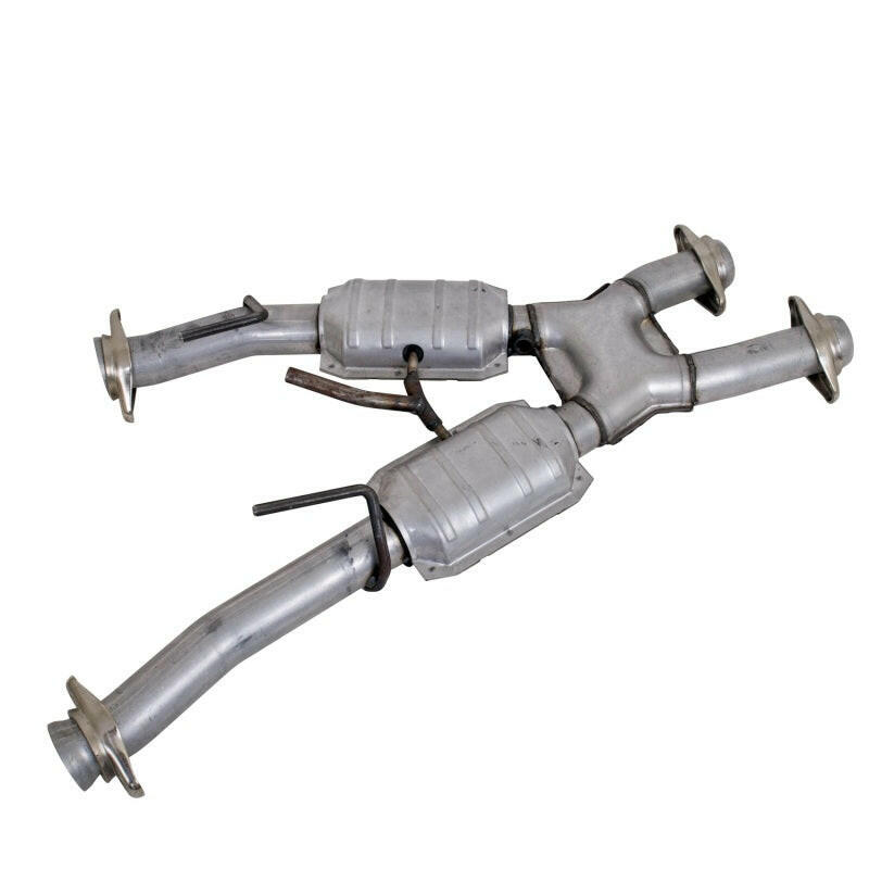 BBK 79-93 Mustang 5.0 Short Mid X Pipe w Catalytic Converters 2-1/2 For Automatic Long Tube Headers X Pipes BBK