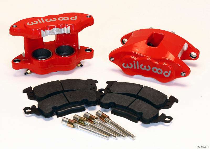Wilwood D52 Front Caliper Kit - Red 2.00 / 2.00in Piston 1.28in Rotor Big Brake Kits Wilwood