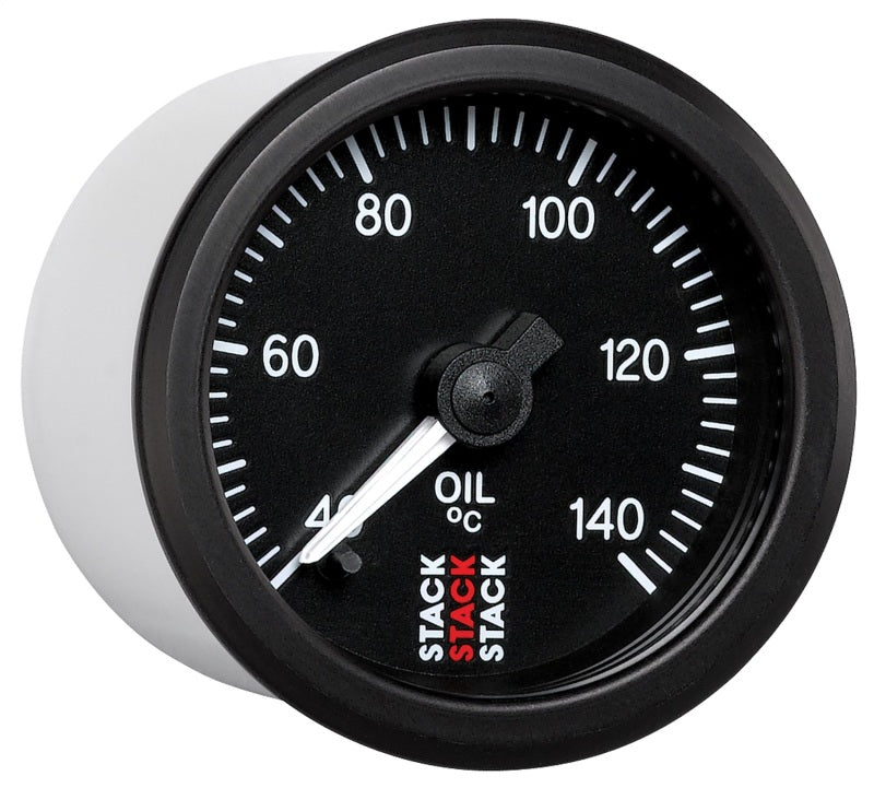 Autometer Stack 52mm 40-140 Deg C 1/8in NPTF Male Pro Stepper Motor Oil Temp Gauge - Black Gauges AutoMeter