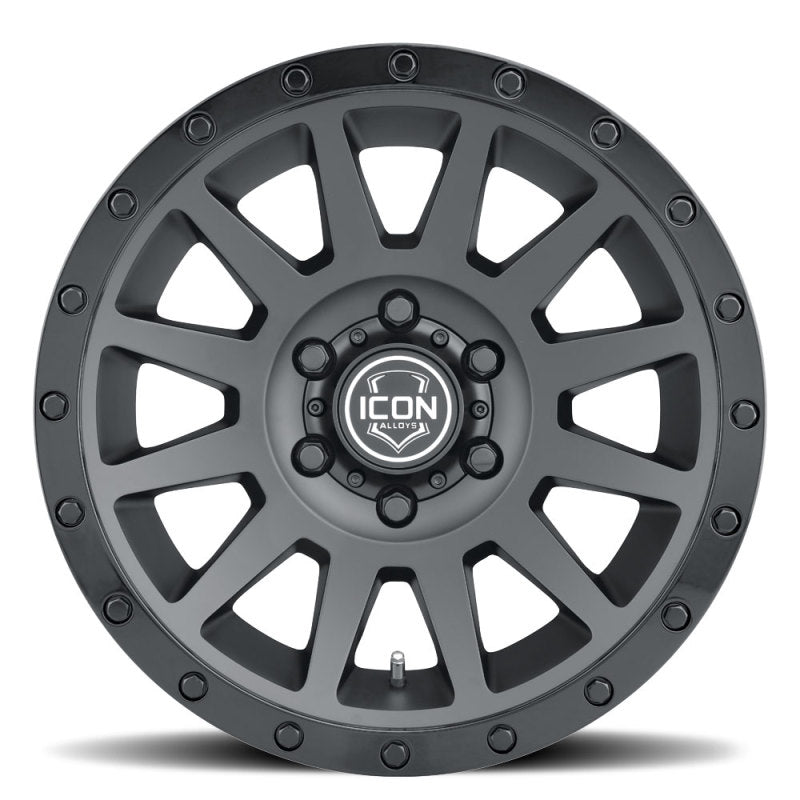 ICON Compression 18x9 6x5.5 25mm Offset 6in BS 95.1mm Bore Double Black Wheel Wheels - Cast ICON