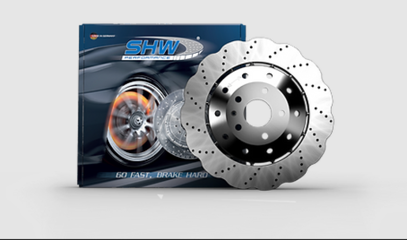 SHW 14-20 Audi R8 5.2L (Excl Ceramic Brake) Rear Drill-Dimp Lightweight Wavy Brake Rotor(4S0615601B) Brake Rotors - Drilled SHW Performance