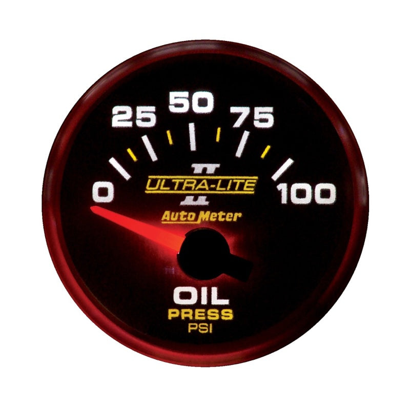 Autometer Ultra-Lite II 52mm 0-100 PSI Electrical Oil Pressure Gauge Gauges AutoMeter