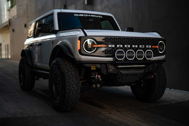 DV8 Offroad 7in Halo Elite Round Light w/ Accent Halo - White/Amber Light Bars & Cubes DV8 Offroad
