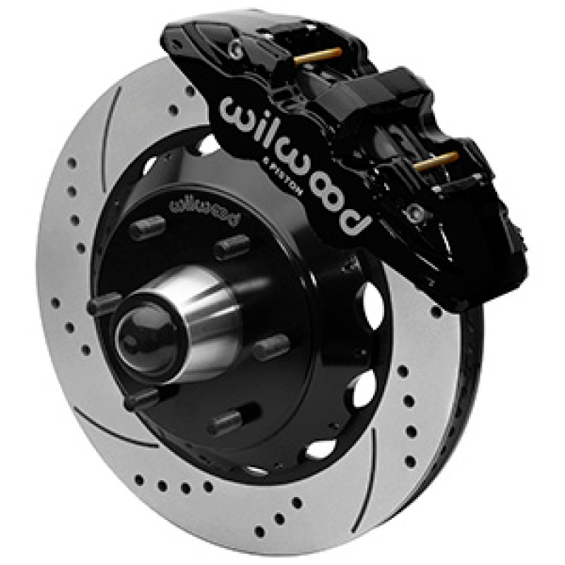 Wilwood 63-87 C10 CPP Spindle AERO6 Front BBK 14in Drilled/Slotted 6x5.5 BC - Black Big Brake Kits Wilwood