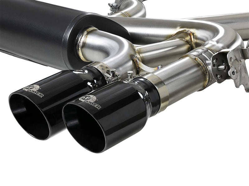 aFe MACH Force-Xp 3.5in. 304 SS C/B Exhaust System 15-18 BMW X5 M (F85) V8-4.4L (tt) - Black Tip Catback aFe