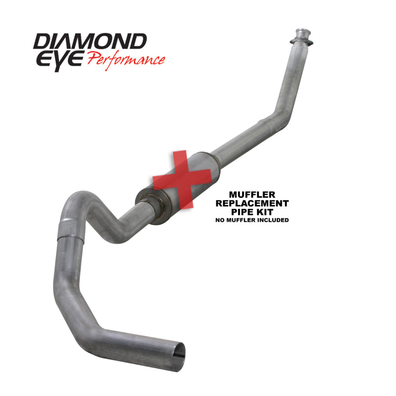 Diamond Eye KIT 4in TB MFLR RPLCMENT PIPE SGL AL: 98.5 - 02 DODGE CUMMINS 5.9L Turbo Back Diamond Eye Performance