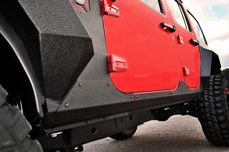 Rugged Ridge Steel Body Armor Cladding 07-18 Jeep Wrangler JKU Body Armor & Rock Rails Rugged Ridge