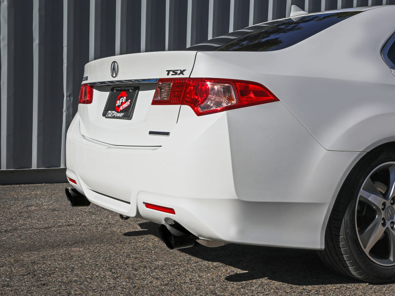 aFe 09-14 Acura TSX L4 2.4L Takeda 2-1/2in To 2-1/4in 304 SS Cat-Back Exhaust System w/ Black Tip Catback aFe