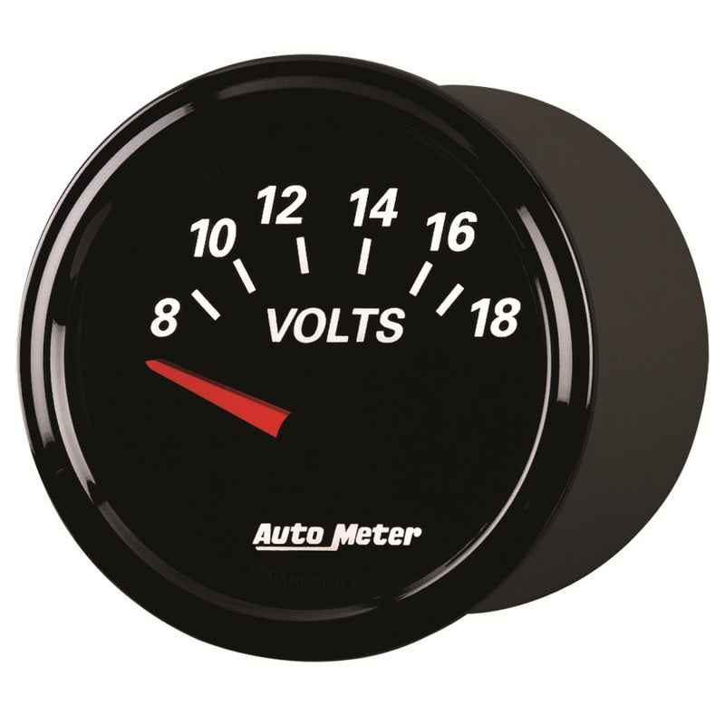 Autometer Designer Black II 52mm 18V Voltmeter Gauge Gauges AutoMeter