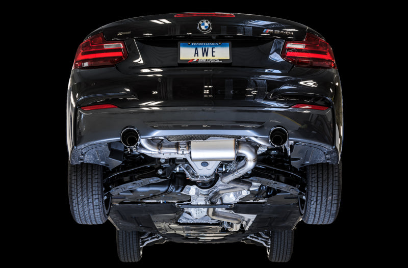 AWE Tuning BMW F22 M235i / M240i Touring Edition Axle-Back Exhaust - Chrome Silver Tips (90mm) Axle Back AWE Tuning