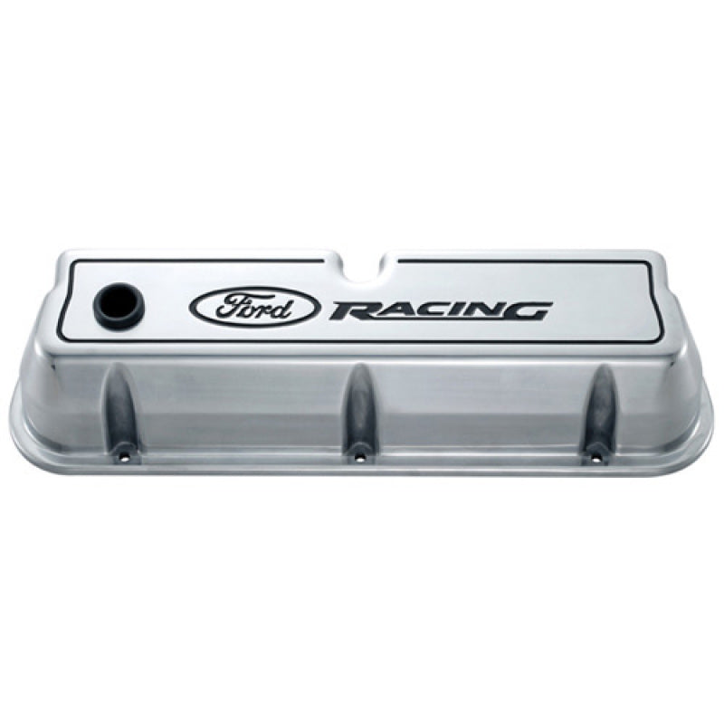 Ford Racing Logo Die-Cast Black Valve Covers Polished Valve Covers Ford Racing