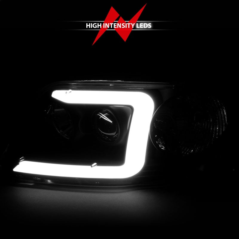 ANZO 1997-2003 Ford F-150 Projector Headlights w/ Light Bar Chrome Housing Headlights ANZO