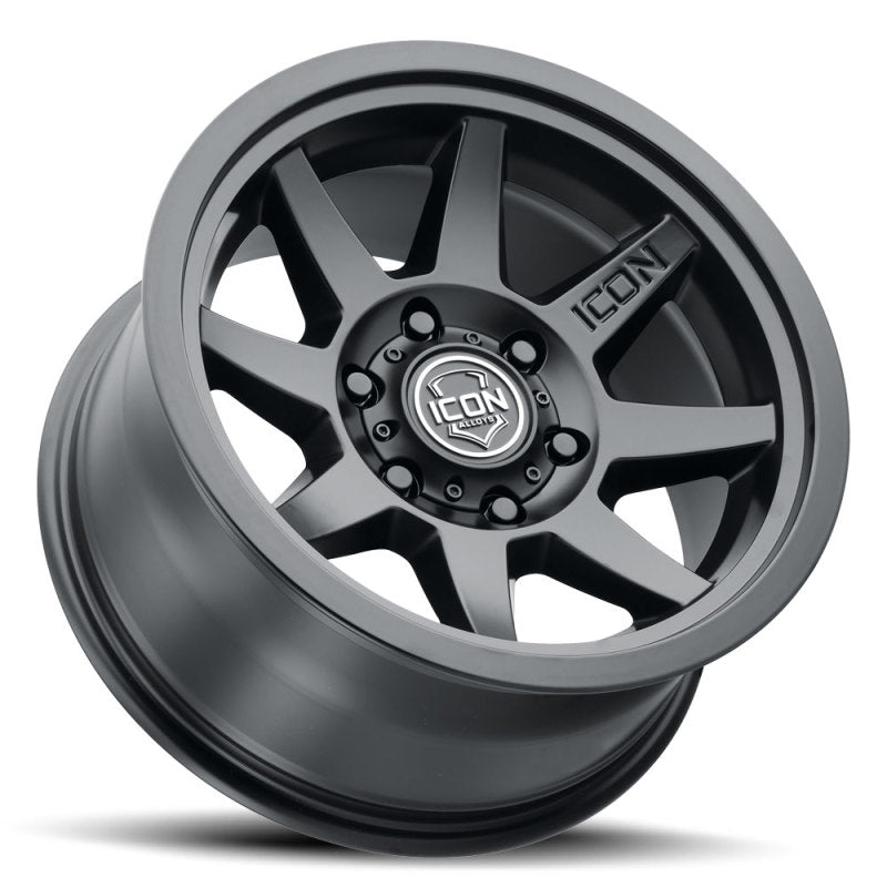 ICON Rebound 17x8.5 6x5.5 0mm Offset 4.75in BS 106.1mm Bore Satin Black Wheel Wheels - Cast ICON