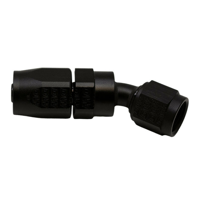DeatschWerks 6 AN Female Flare Swivel 30-Degree Hose End CPE - Anodized Matte Black Fittings DeatschWerks
