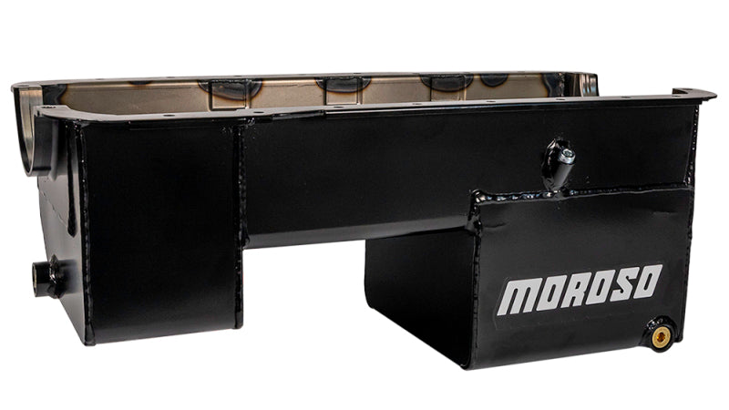 Moroso Ford 351W (w/Rear Sump & Billet End Seals) Extra Deep Wet Sump 7qt 9in Steel Oil Pan Oil Pans Moroso