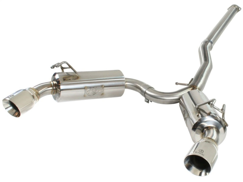 aFe Takeda Exhaust 304SS Dual Cat-Back w/ Polished Tips 08-13 Mitsubishi Lancer Evo X L4 2.0L Turbo Turbo Back aFe
