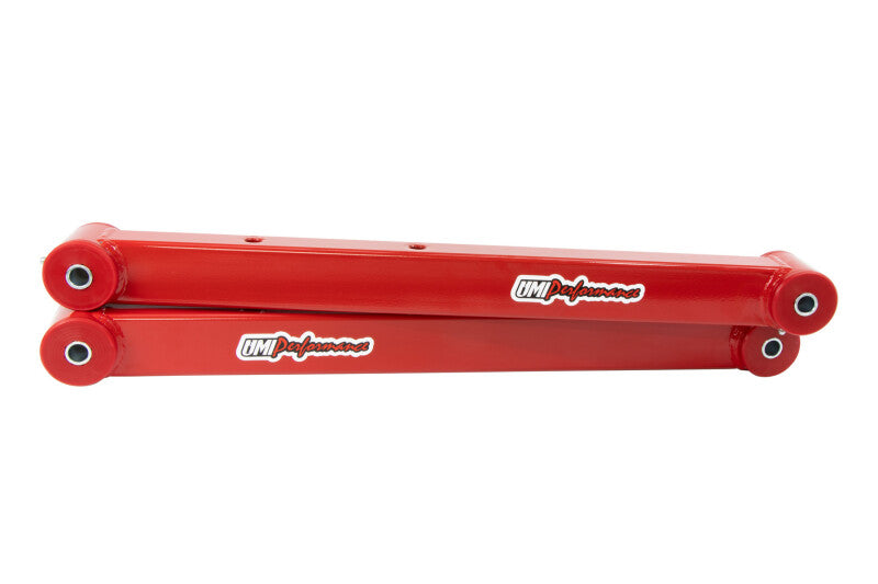 UMI 91-96 GM B-Body Boxed Extended Length Lower Control Arms - Red Control Arms UMI Performance