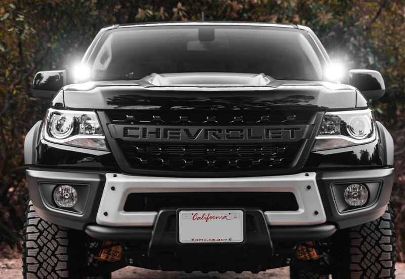 Cali Raised 15-22 Chevy Colorado Low Profile Ditch Light Brackets Kit - 2 3.5 Inch Round Cannon Pod Light Mounts Cali Raised LED