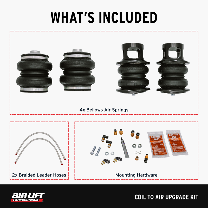 Air Lift 02-06 Infiniti G35 Sedan / 03-08 Nissan 350z Coil to Air Upgrade Kit Coilovers Air Lift