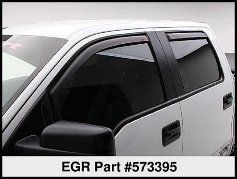 EGR 04-13 Ford F150 Crew Cab In-Channel Window Visors - Set of 4 - Matte (573395) Wind Deflectors EGR