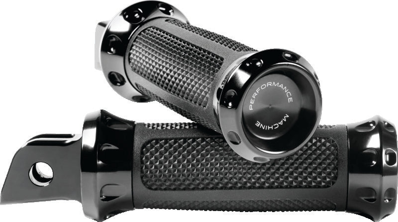 Performance Machine Footpegs Overdrive Rider - Black Ano Footpegs Performance Machine