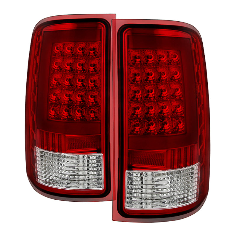 xTune GMC Sierra 07-13 LED Tail Lights Red Clear ALT-ON-GS07-G2-LED-RC Tail Lights SPYDER