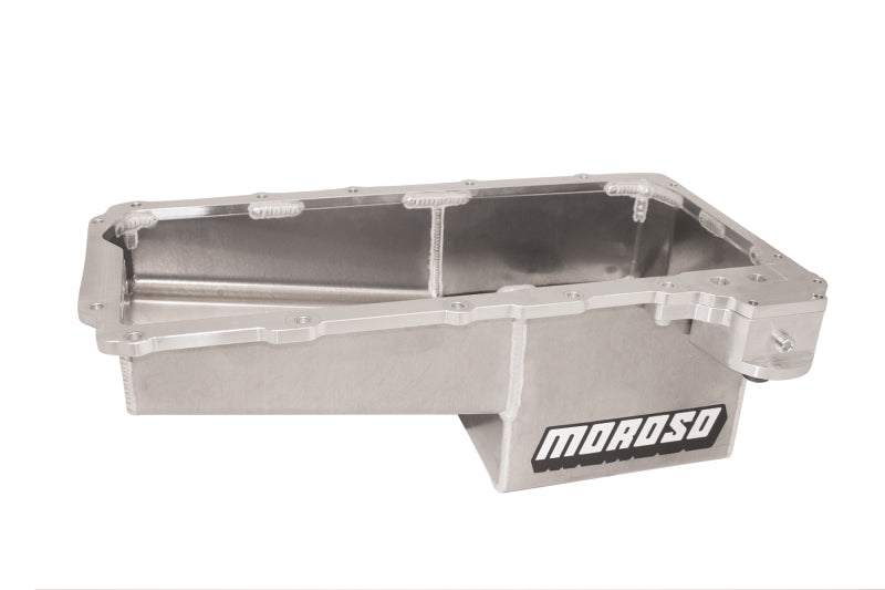 Moroso GM LS/16-Up COPO Camaro (w/Rear Sump) Drag Race Baffled Wet Sump 7qt 7.5in Aluminum Oil Pan Oil Pans Moroso