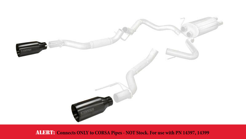 Corsa 2017-20 Ford F-150 Raptor 3in Inlet / 5in Outlet Gunmetal PVD Tip Kit (For Corsa Exhaust Only) Tips CORSA Performance