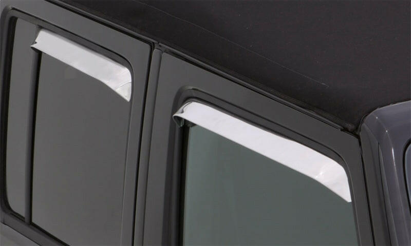 AVS 87-98 Ford F-250 Super Duty Ventshade Front & Rear Window Deflectors 4pc - Stainless Wind Deflectors AVS