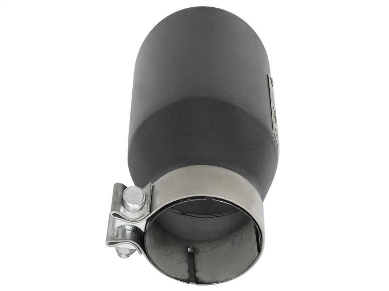 aFe MACH Force-Xp 3in 304 SS Metallic Black Exhaust Tip 3in In x 4-1/2in Out x 9in L Bolt-On Left Catback aFe