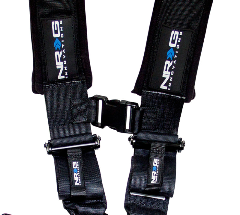 NRG SFI 16.1 5PT 3in Seat Belt Harness / Latch Link - Black Seat Belts & Harnesses NRG