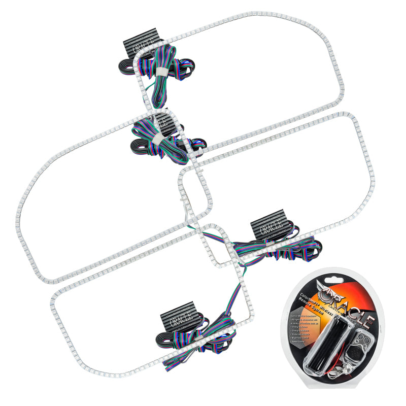 Oracle Ford F250/350 11-16 Halo Kit (Square Ring Design) - ColorSHIFT Headlights ORACLE Lighting