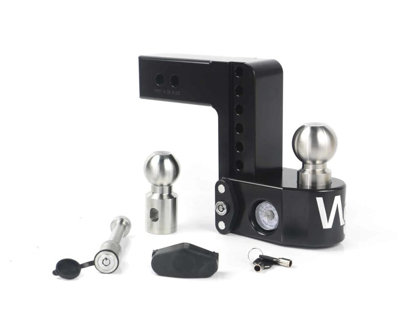Weigh Safe 6in Drop Hitch w/Built-in Scale & 2.5in Shank (8K/18.5K GTWR) w/WS05 - Black Cerakote Hitch Ball Mounts Weigh Safe