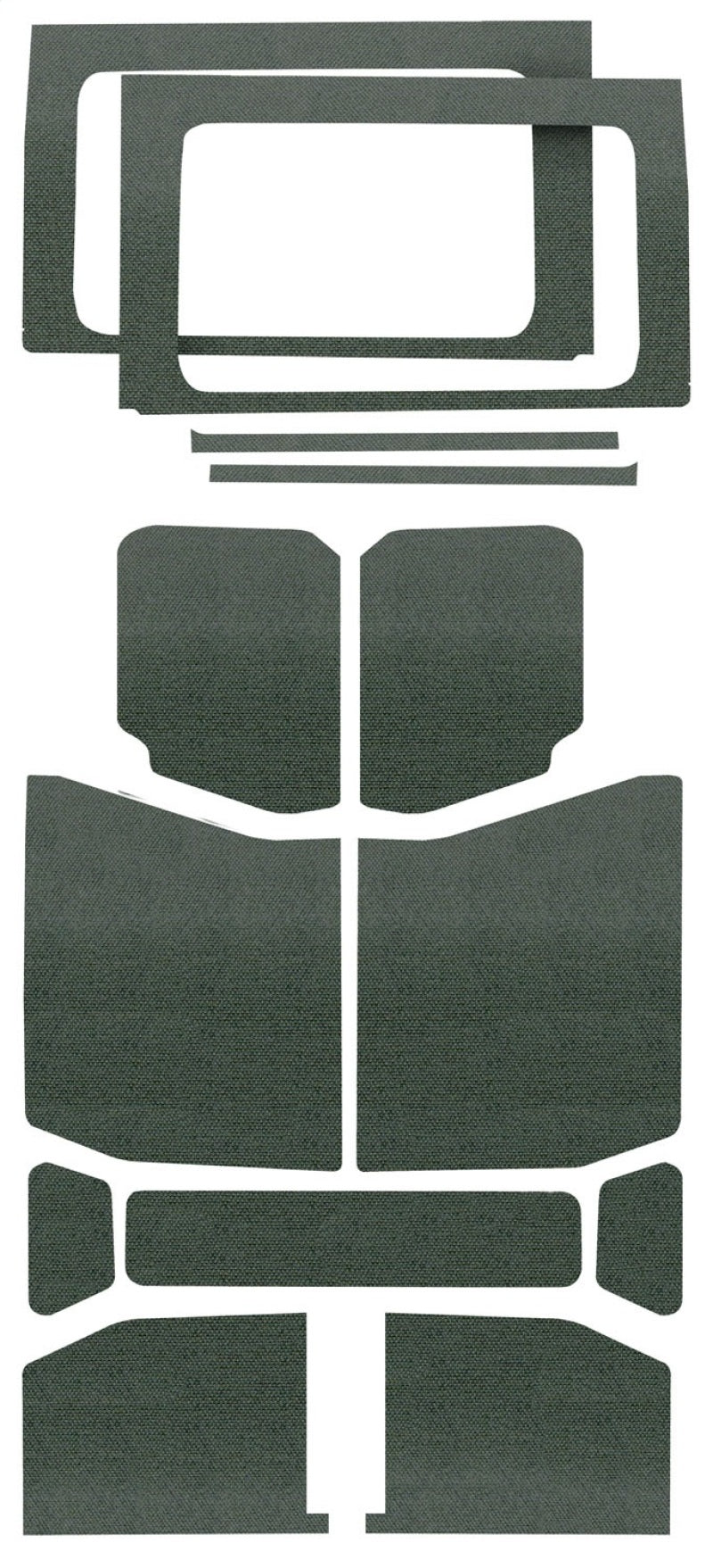 DEI 18-23 Jeep Wrangler JL 4-Door Boom Mat Complete Headliner Kit - 13 Piece - Gray Hard Top Accessories DEI