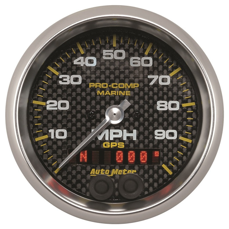 Autometer Marine Carbon Fiber 3-3/8in 100MPH GPS Speedometer Gauge Gauges AutoMeter