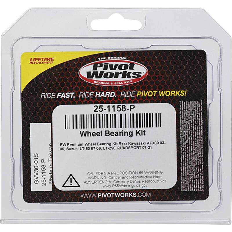 Pivot Works Kawasaki, Suzuki Wheel Bearing Kit Premium Bearings Control Arms Pivot Works