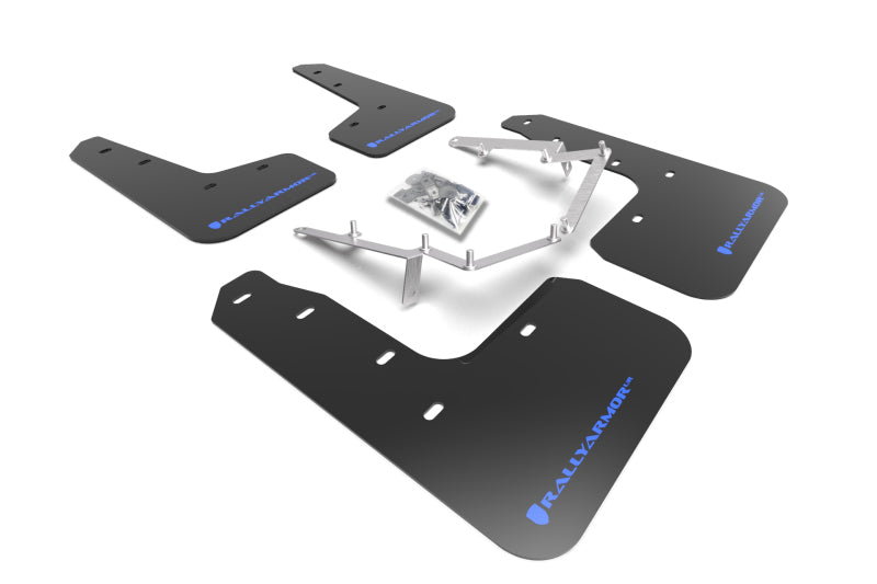 Rally Armor 17-21 Honda Civic EX/EX-L/LX (Hatchback) Black UR Mud Flap Blue Logo Mud Flaps Rally Armor