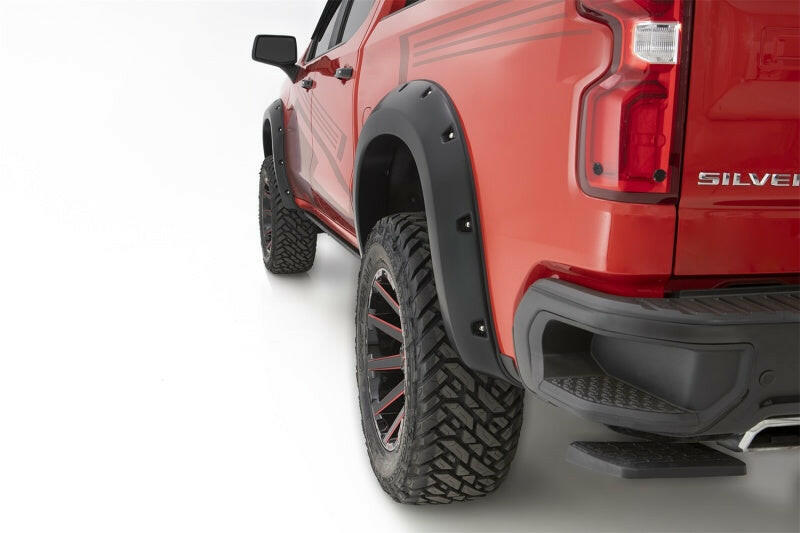 Bushwacker 19-21 Chevrolet Silverado 1500 Pocket Style Flares 4pc - Black Fender Flares Bushwacker