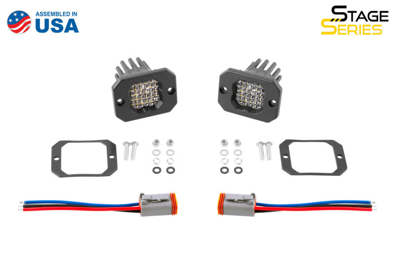 Diode Dynamics Stage Series C1 LED Pod Sport - White Flood Flush ABL (Pair) Light Accessories and Wiring Diode Dynamics