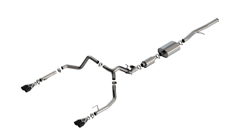 Borla 2024 Chevy Silverado 1500 6.2L V8 S-Type Catback Exhaust w/ Simulator - Black Chrome Catback Borla