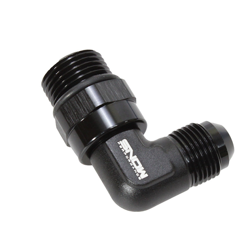 Snow -10 ORB to -8AN 90 Degree Swivel Fitting (Black) Fittings Snow Performance