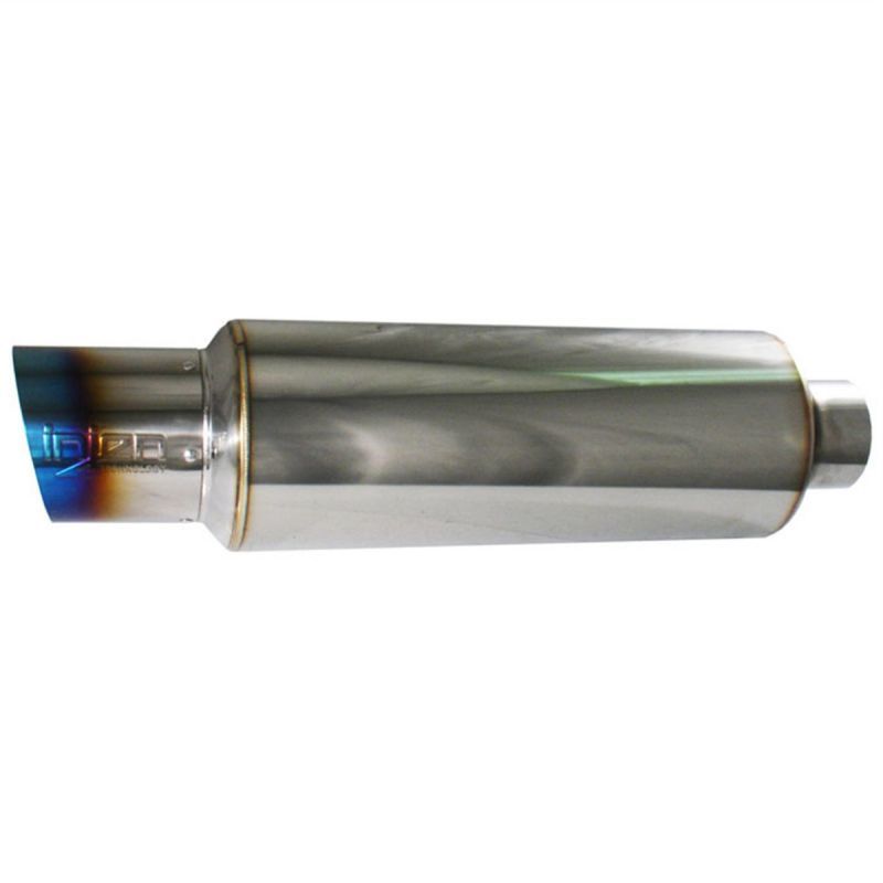 Injen 2 3/8 Universal Muffler w/Titanium burnt rolled Tip and stainless steel resonated inner wall Muffler Injen